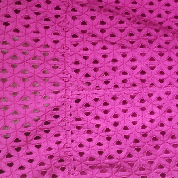 Chicos Pink Fushia 3/4 Sleeve Zip Up Linen Spring Summer Jacket Vanity Size 1 - Picture 9 of 13